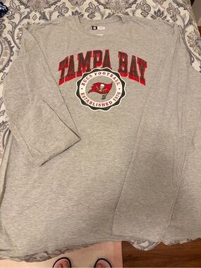 NFL Tampa Bay Gray Long Sleeve Shirt with Red Logo